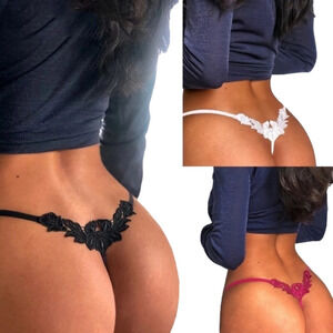 𝅺SET of 3 Floral Embroidered G String Underwear